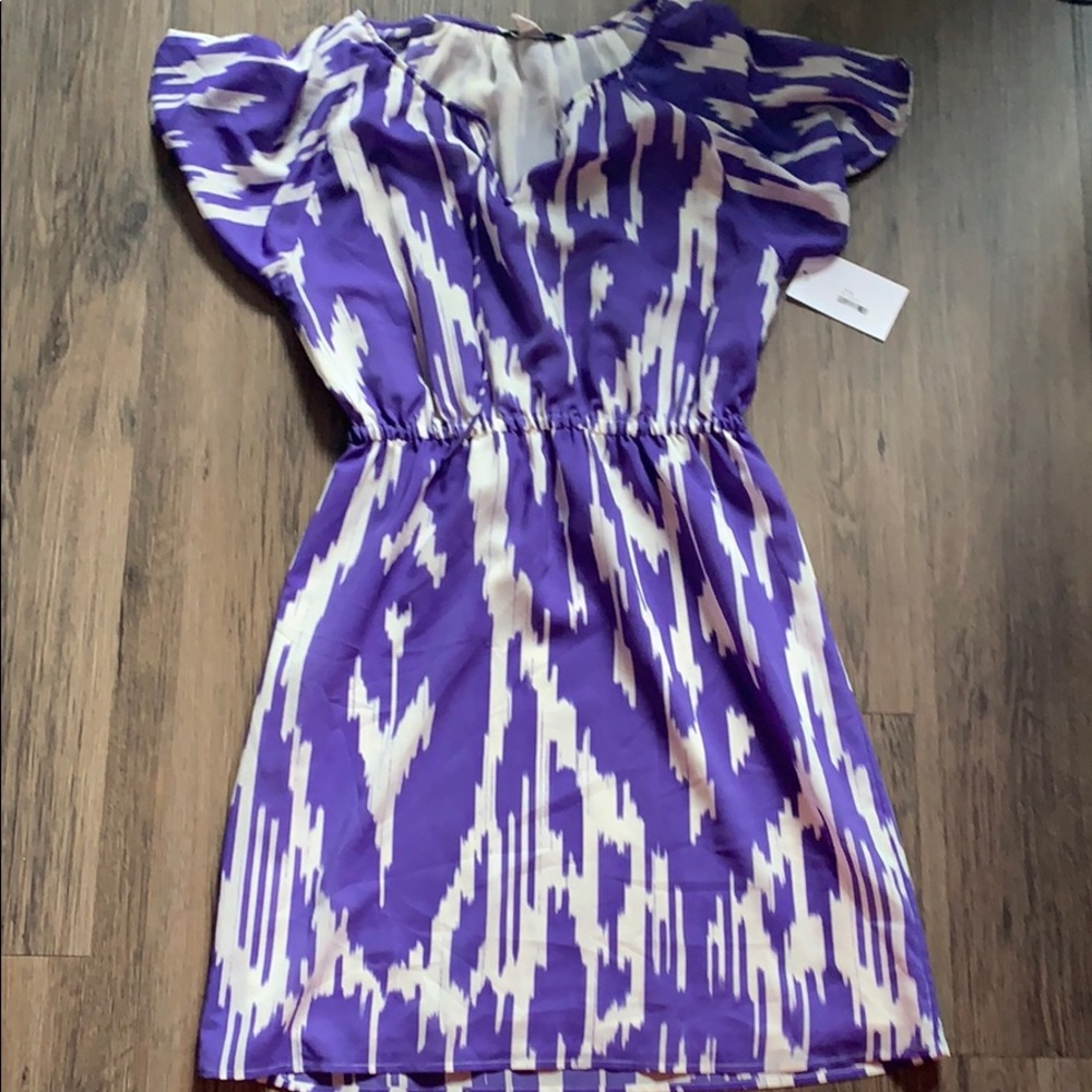 J.Crew white purple dress s